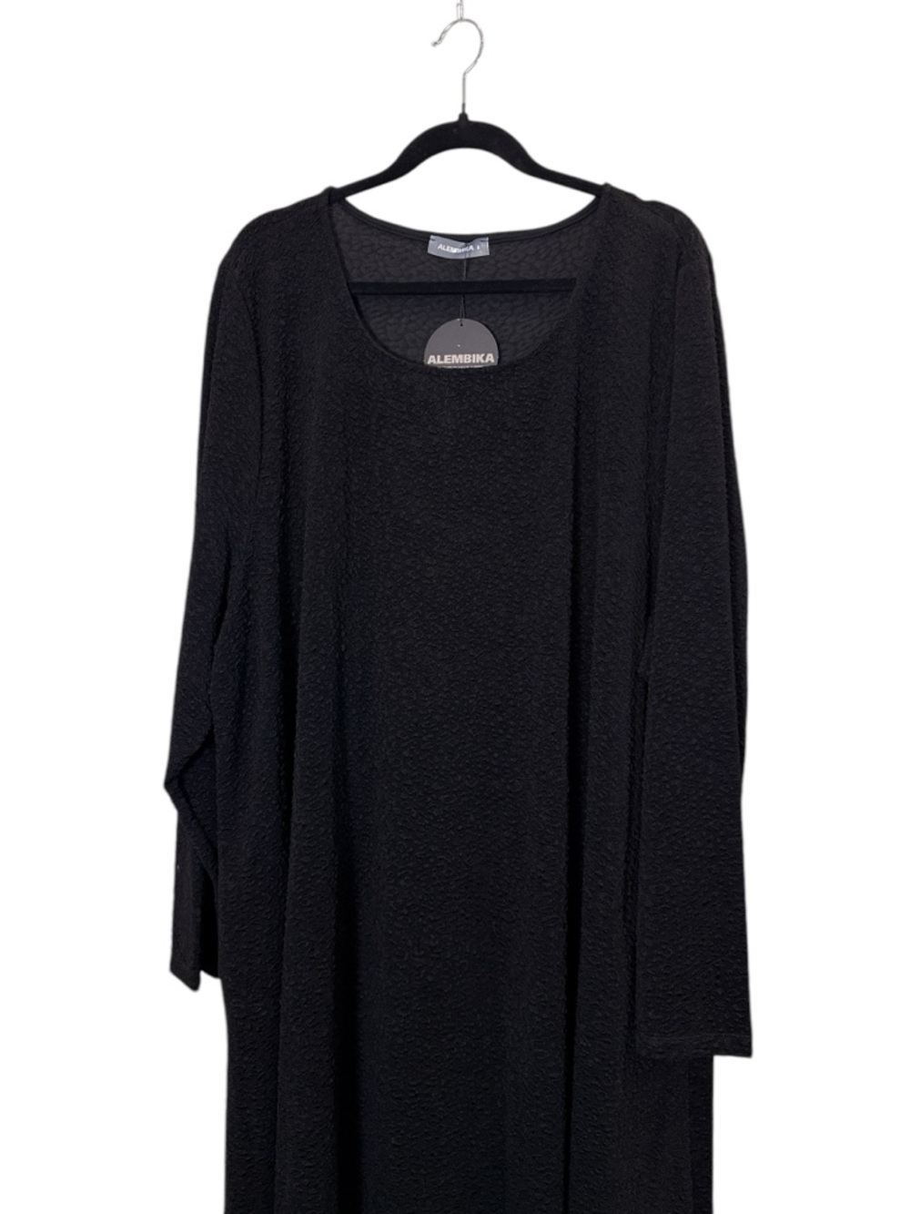 ALEMBIKA Sabrina A-Line Black Textured Maxi Dress sz 20 Plus - Picture 3 of 13